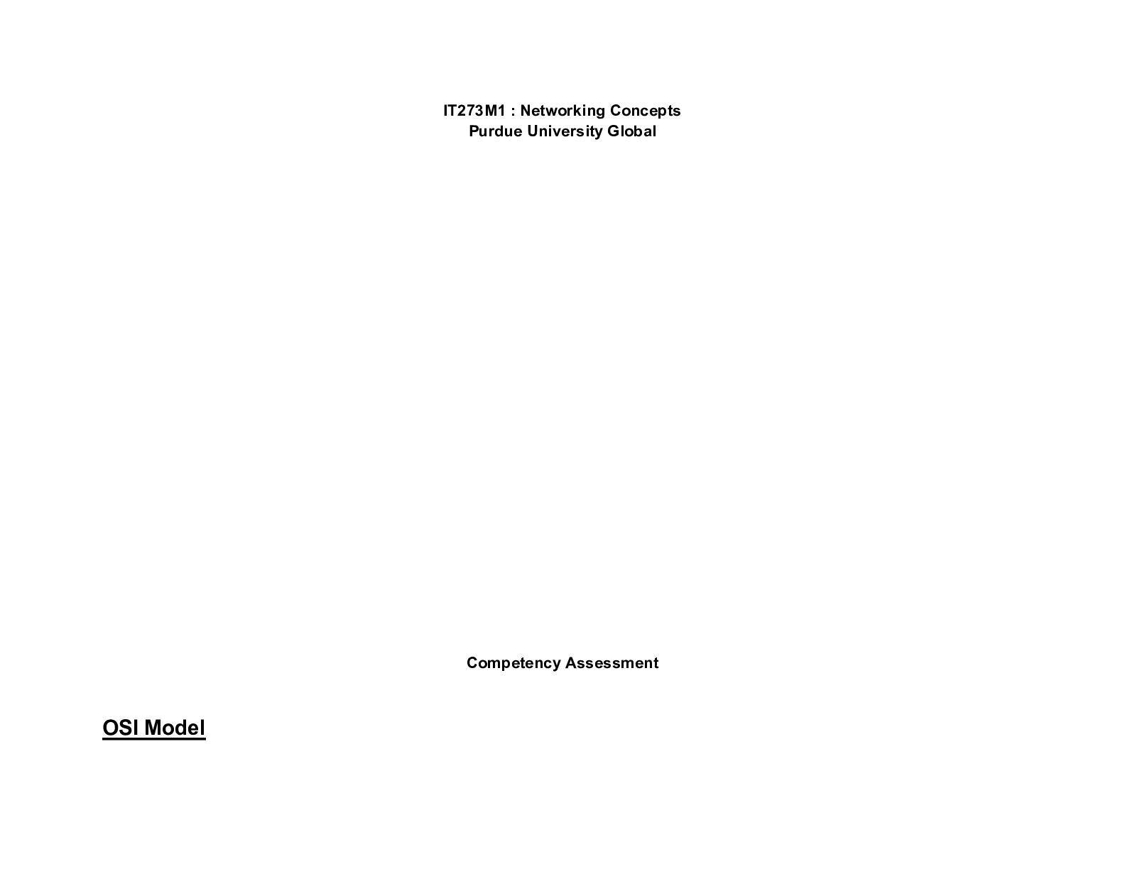 Preview image for IT273M1  Networking Concepts Competency Assessment  IT273M1 : Networking Concepts   Purdue